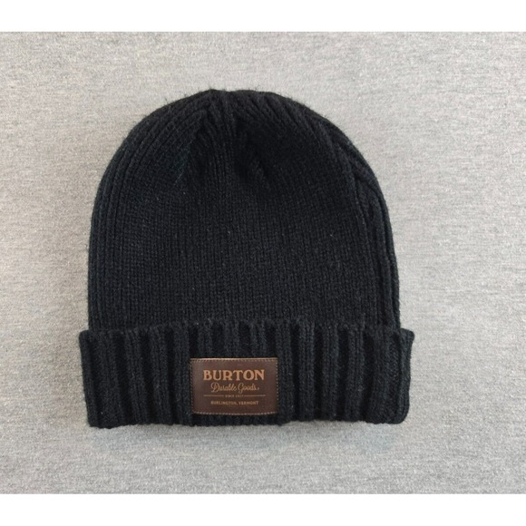 Burton Gringo True Black Beanie Ribbed Brim On Mens 1‎ Size Fits All - Picture 1 of 8